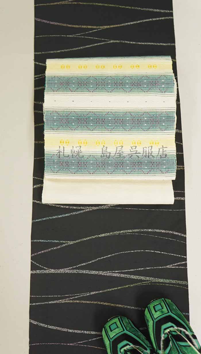 八寸名古屋帯：手織り・南風原花織